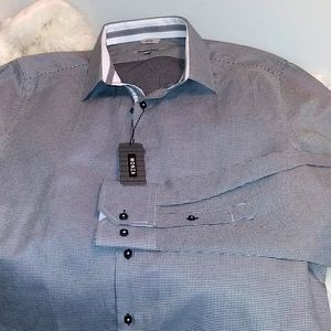 🖥NWT Men's Monza 2XL Black/White Button Down🖥